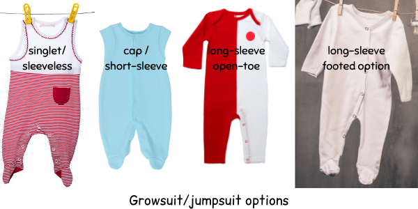 Growsuit/jumpsuit options